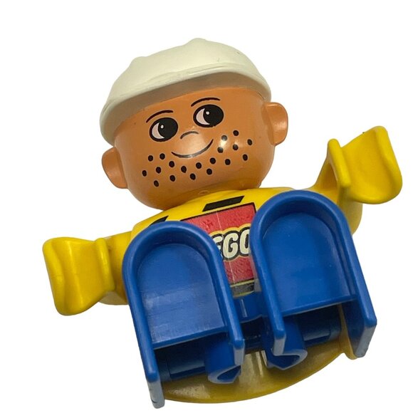 Duplo LEGO Construction Man Worker Figure Vintage - Picture 2 of 6